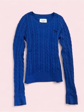 Abercrombie & Fitch Women's Cable Crew Sweater — Blue